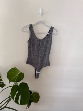 Madewell Grey Ribbed Tank Bodysuit